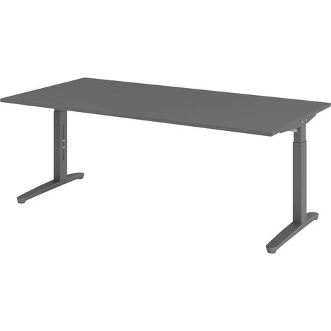 bümö Schreibtisch Serie-XB Rechteck: 200 x 100 cm Graphit