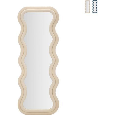 Specchio da muro cornice in velluto crema 60x6x160cm CEMILY (1/5)