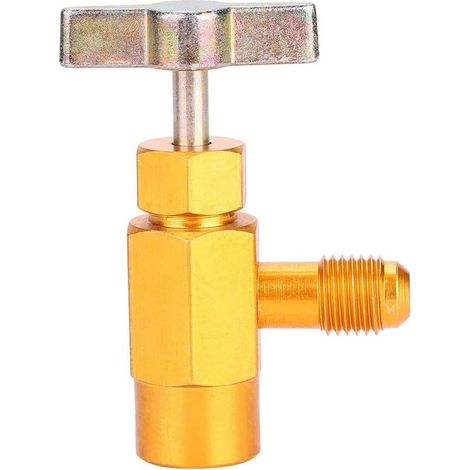 1/4"adaptateur de filetage SAE R-134a R-134 AC robinet de réfrigérant peut distributeur outil de valve 1/2" filetage Acme (1/5)