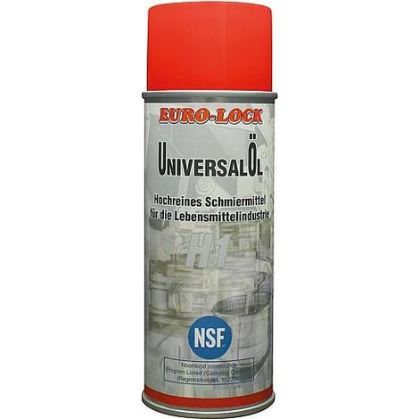 Huile alimentaire EURO-LOCK NSF 333 huile univers. NSF H1, bombe aérosol 400ml