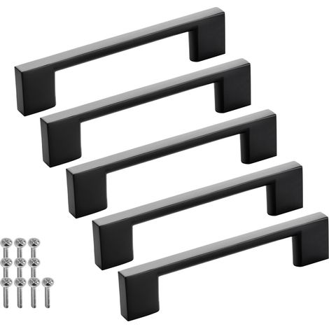 SOTECH Möbelgriff Bügelgriff Blackline XII schwarz matt Schubladengriff Schrankgriff inkl. Schrauben - Bohrlochabstand (BA) 96 mm, 5 Stück