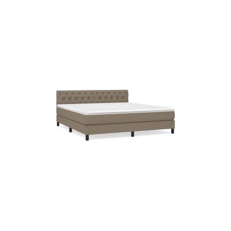 Sommier à lattes de lit avec matelas Taupe 160x200 Tissu (1/5)