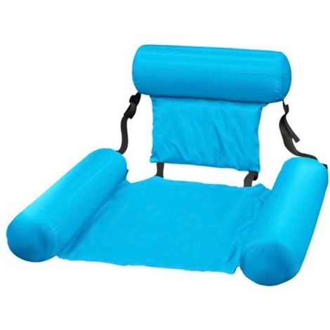 Bouée de piscine Flottant bleu Hamac de l\'eau piscine gonflable Porte verre flotteur chaise flottante Lit chaise gonflable