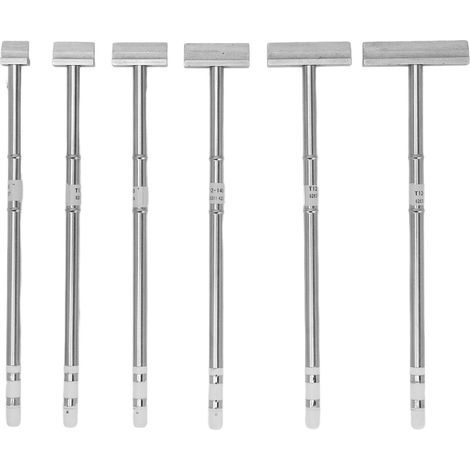 6PCS Embouts de fer à souder T12 Type spatule pour soudure précise, réparation de cartes électroniques et téléphones, pointes de rechange thermostables (1/5)