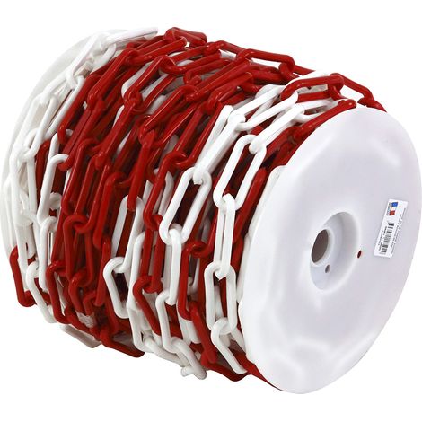 Chaîne Ø 6mm x 50m Rouge/Blanc en bobine - SIGNAL - 1165021