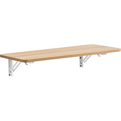 Table pliante murale en bois massif blanc pour petits espaces – bureau multifonction pour cuisine, buanderie et bureau à domicile (1/5)