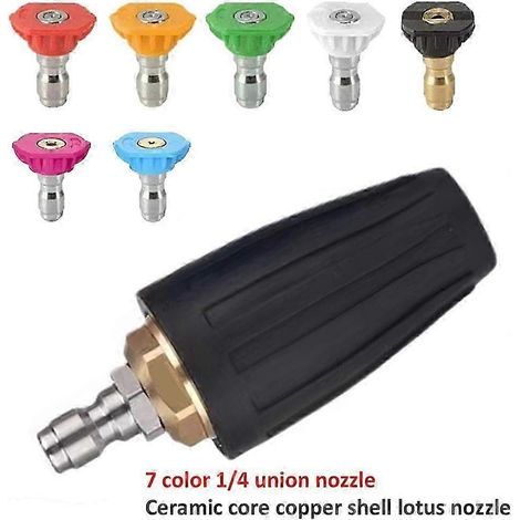 Buse de nettoyeur haute pression 4000 PSI avec embout rotatif turbo, raccord rapide 1/4 pouce, noyau en céramique et boîtier en cuivre RNWHBYV (1/4)
