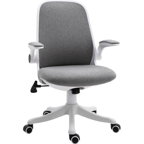 Sedia da ufficio girevole, sedia da scrivania inclinabile, altezza regolabile, braccioli regolabili 62,5x60x94-104 cm, grigia