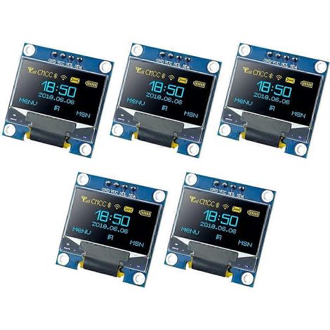 Module d'affichage OLED I2C 5PCS de 0,96 pouce pour module d'affichage auto-luminescent série IIC de 128 x 64 pixels (1/5)