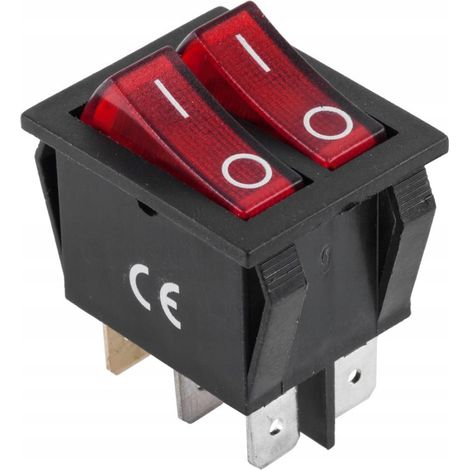 Interrupteur Lechpol rocker switch double pôle double jet 6 broches (1/3)
