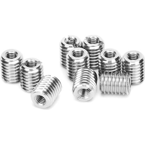 Lot de 10 inserts filetés réducteurs pour écrous, outil de réparation mâle/femelle, visserie en acier inoxydable (1/5)