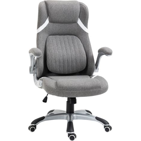 Fauteuil de bureau inclinable en tissu respirant et structure en acier, hauteur réglable. 68 x 76 x 109-117 cm