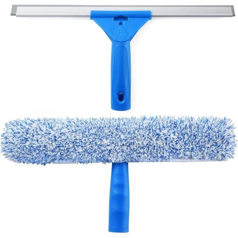 Profi Fensterabzieher mit Microfaserbürste, Breite 35 cm, Fensterabzieher für Dusche, Bad, Auto FLITI