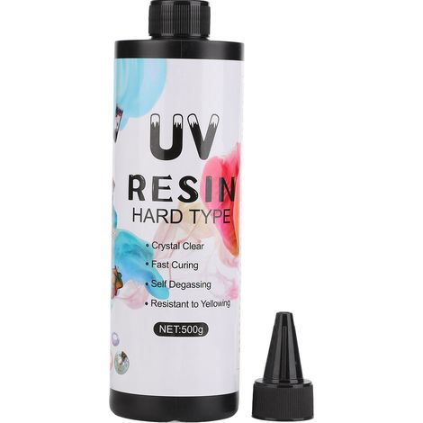 Résine UV artisanale transparente anti-jaunissement, colle UV à durcissement rapide pour décorations créatives, 500g (1/5)