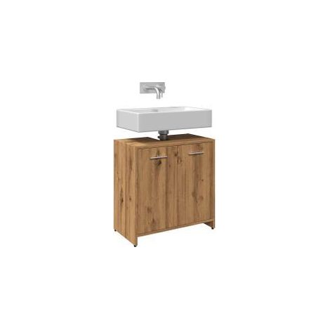 Armoire lavabo de salle de bain chêne artisanal 60x33x60 (1/5)