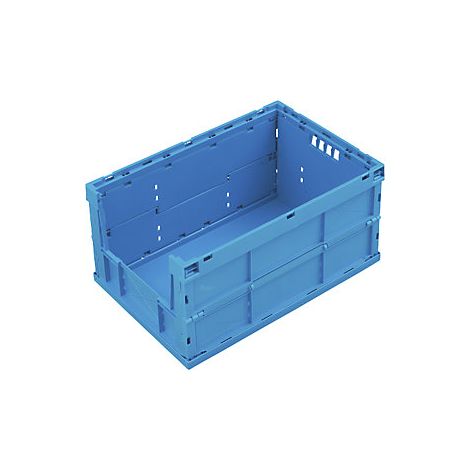 Caja plegable de polipropileno  capacidad 63 l  azul  cerrado