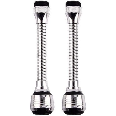 Prolongateur Robinet 2 Pièces, Filtre Extension Pivotant 360°, Douche D'évier Mode Double pour Cuisine & Salle de Bain (1/4)