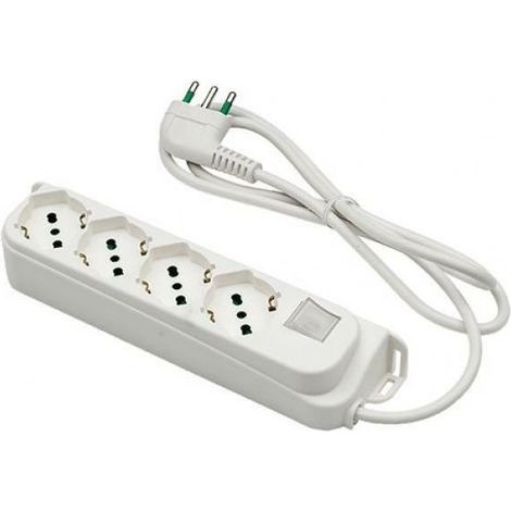 Mehrfachsteckdose 6 Buchsen schuko Italienisch/deutsch 2P+T 16A Kabel 1,5 m Fanton 47430
