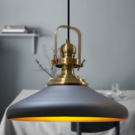 bamyum Champion Suspension Luminaire Vintage, Lustre Salon de 35 cm en Métal, Lampe E27 pour Chambre, Salle à Manger (1/3)