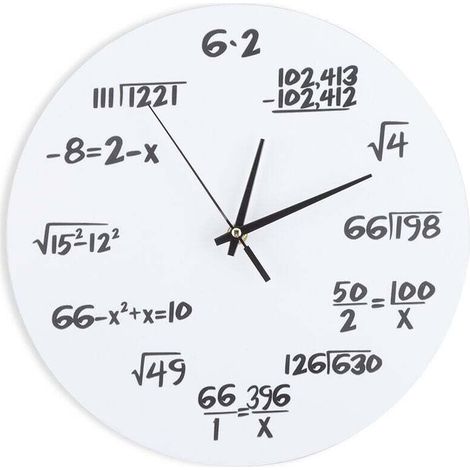 Horloge murale 3D décoration horloge formule mathématique pour chambre d'enfants pépinière décor à la maison