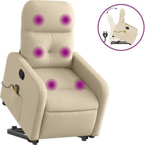 Fauteuil de massage inclinable en tissu beige (1/5)