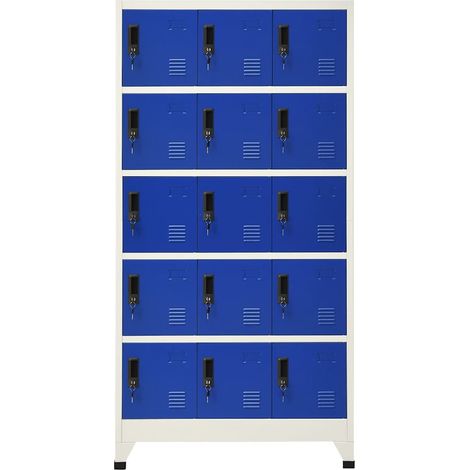 Meubles de Rangement,Armoire à casiers Gris et bleu 90x40x180 cm Acier CFW251315 (1/5)