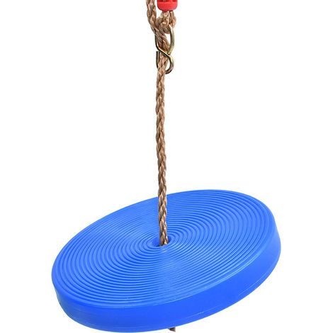 Lot enfant disque swing résistant plastique bleu pour jardin extérieur siège balançoire robuste (1/5)