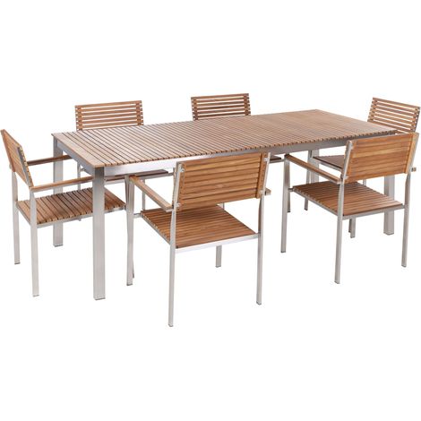 Gartenmöbel Set 6-Sitzer VIAREGGIO FSC® zertifiziertes Teakholz Braun