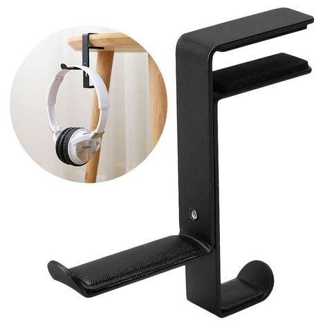 Supporto universale per cuffie Alogy da scrivania, in metallo, nero. (1/5)