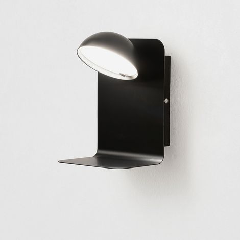 Applique LED da parete con mensola e USB Paul - Nero