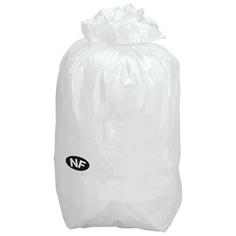Sac poubelle blanc 100 litres NF - Colis de 200 - Maxiburo