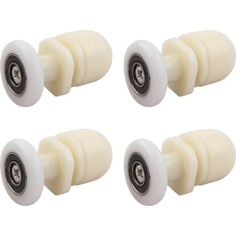 Rodillos para mampara de ducha, 4 piezas de latón para mamparas corredizas de ducha, para rieles de repuesto para puertas corredizas de cristal (19 mm) (1/5)