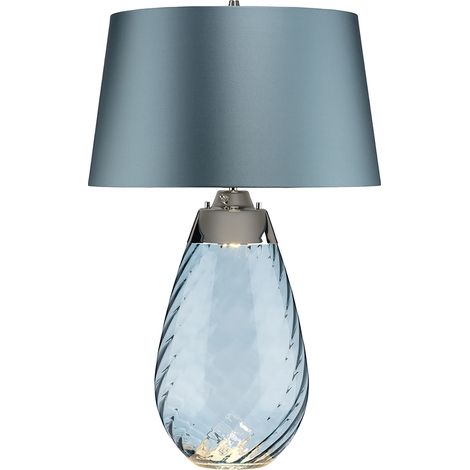 Lampada Da Scrivania Contemporanea Lena Vetro Blu Metallo 1 Luce E27 (1/4)