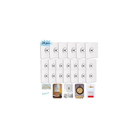 Dolaso – Confezione da 20 ganci adesivi trasparenti – Portata da 2 a 5 kg – Installazione senza lasciare tracce su superfici lisce – Per cornici e decorazioni (1/5)