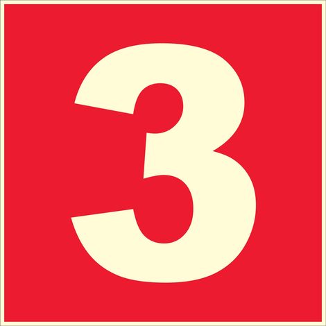N°3 photoluminescents - 200x200mm - Rigide Rouge - 4036878