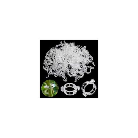100 Pièces Clips de Support de Plantes, Clips pour Les Légumes, Pinces à Plantes en Plastique, Clips de Fixation pour Plantes de Jardin, Clip pour Tomates, Plants de Vignes, Légumes, Blanc H151 (1/5)