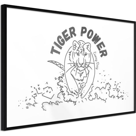 Affiche Murale Encadrée "Inner Tiger" 45 x 30 cm Noir