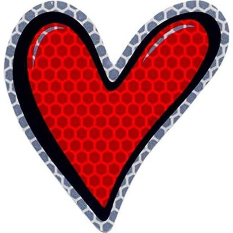 Adesivi Sticker Cuore Rifrangente, 10 x 12 cm