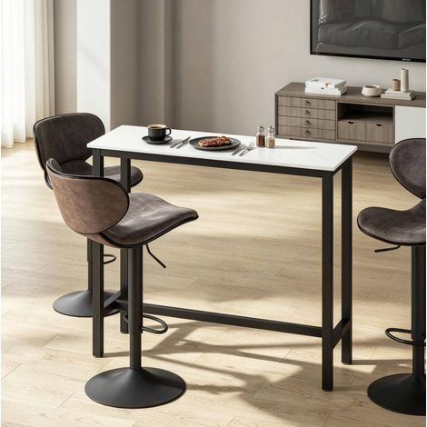 Tavolo bar 120 x 40 x 100 cm nero e bianco effetto marmo HAVRYA (1/5)