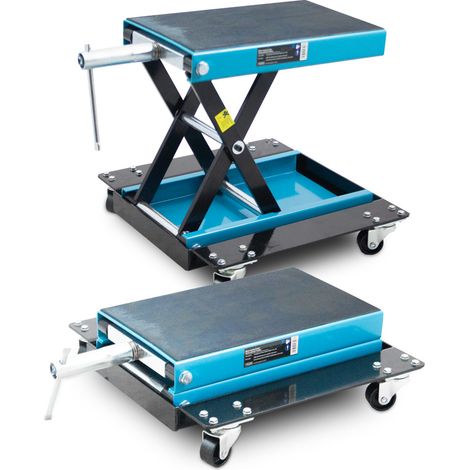 Bituxx Rollbarer Motorrad Heber Hebebühne Montagebock Scherenheber Montageständer Rangierheber Lift bis 500kg (1/5)