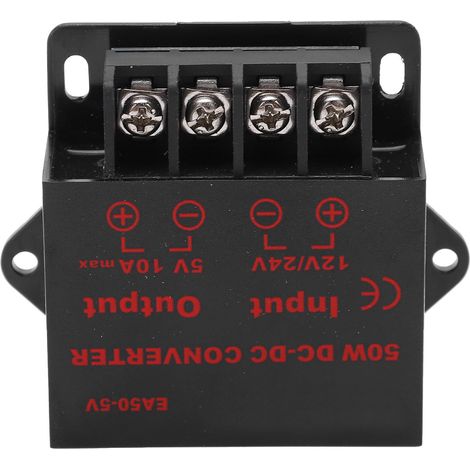 GARRYFIZH Adaptateur convertisseur de puissance DC 24V 12V vers régulateur de tension 5V 10A pour enregistreur de moteur EA50-5V