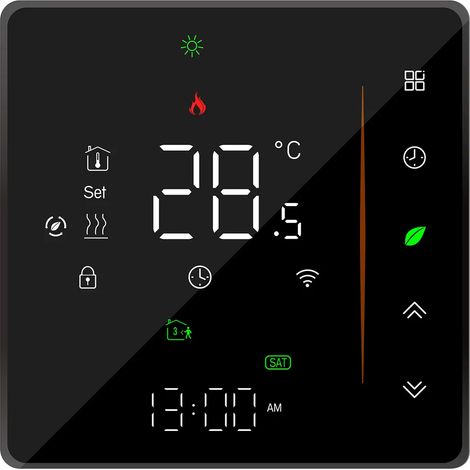Thermostat d'ambiance numérique LCD WiFi pour chauffage au sol 5A, programmable à la semaine, compatible avec application mobile et commande vocale, et Alexa/Google. (1/5)