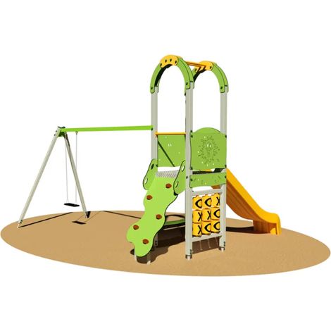 Torretta Baloo 941M RA Giochipark rampa appigli altalena scivolo H150cm EN 1176