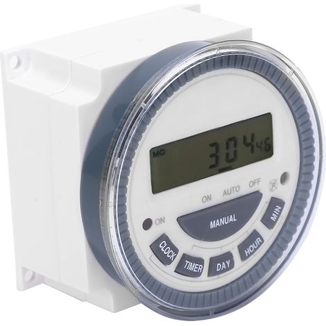 Elektronische Zeitschaltuhr mit LCD-Digitalanzeige, Modell TM619H-2, DC12VAC (1/5)