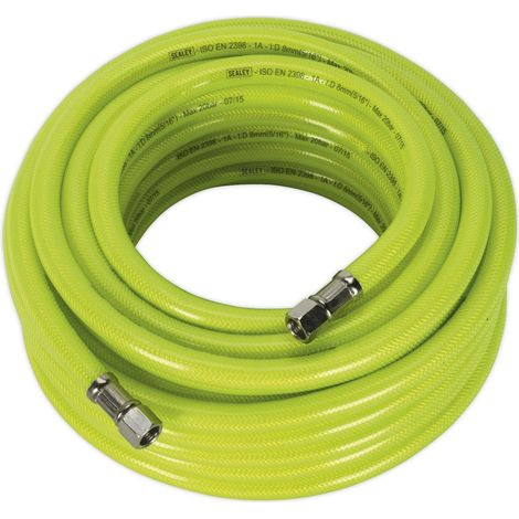 Sealey High-Visibility Air Hose with 1/4"BSP Unions 15m x 8mm