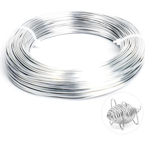 Fil en aluminium de calibre 12, 2 mm, 10 m de fil en aluminium anodisé, pour la sculpture, les bijoux en argent, les rainures pour fabriquer un fil métallique souple (1/5)