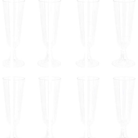 Lot de 24 verres à champagne jetables en plastique, verres à cocktail, 150 ml (4,7 oz) (1/5)