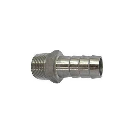 RACCORD MÂLE EN ACIER INOXYDABLE Pour tuyau flexible Dimensions : 1/2"