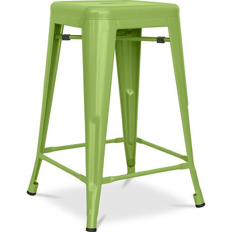 Barhocker - Industriedesign - Stahl matt - 60cm - Neuauflage - Stylix Light green