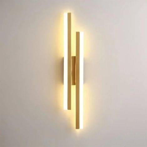 Applique murale LED or 16W – Design moderne pour chambre, salon, hôtel – Blanc chaud 3000K – Matériaux métal et acrylique (1/5)
